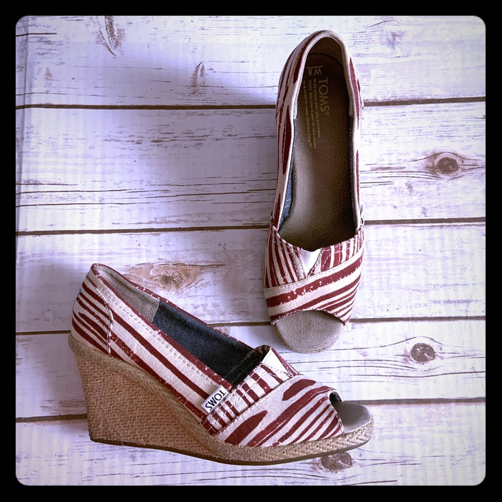 TOMS espadrille wedges